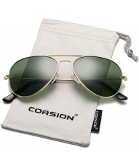Aviator Classic Polarized Aviator Sunglasses for Men Women Mirrored UV400 Protection Lens Metal Frame - CQ18S68DL6H $23.44