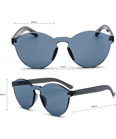 Rimless One Piece Rimless Sunglasses Transparent Colorful Tinted Eyewear - Black - CK18TRZXNUT $12.88