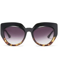 Square Vintage Cat Sunglasses Sexy Leopard Big Frame Thick Border Sun Glasses For Women Brand Designer - CS18O3EMTEI $13.23