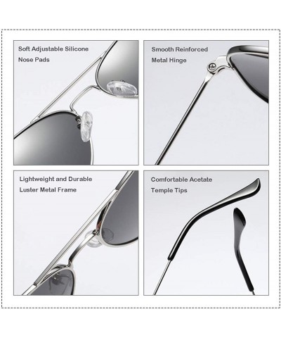 Aviator Classic Polarized Aviator Sunglasses for Men Women Mirrored UV400 Protection Lens Metal Frame - CQ18S68DL6H $23.44