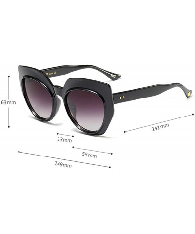 Square Vintage Cat Sunglasses Sexy Leopard Big Frame Thick Border Sun Glasses For Women Brand Designer - CS18O3EMTEI $13.23