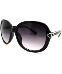 Oversized Plastic Butterfly Metal Chain Arm Oversized Womens Fashion Sunglasses - Black Silver - CU11L9LEQOH $19.96