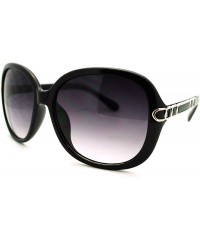 Oversized Plastic Butterfly Metal Chain Arm Oversized Womens Fashion Sunglasses - Black Silver - CU11L9LEQOH $11.66