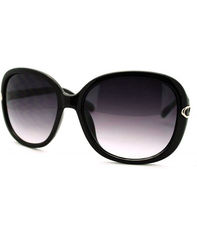 Oversized Plastic Butterfly Metal Chain Arm Oversized Womens Fashion Sunglasses - Black Silver - CU11L9LEQOH $19.96