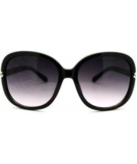 Oversized Plastic Butterfly Metal Chain Arm Oversized Womens Fashion Sunglasses - Black Silver - CU11L9LEQOH $22.81