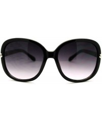 Oversized Plastic Butterfly Metal Chain Arm Oversized Womens Fashion Sunglasses - Black Silver - CU11L9LEQOH $11.66