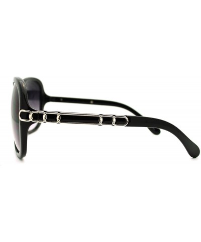 Oversized Plastic Butterfly Metal Chain Arm Oversized Womens Fashion Sunglasses - Black Silver - CU11L9LEQOH $19.96