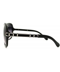 Oversized Plastic Butterfly Metal Chain Arm Oversized Womens Fashion Sunglasses - Black Silver - CU11L9LEQOH $19.96