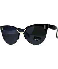 Square Giselle Womens Sunglasses Chic Design Half Rim Butterfly Shades UV 400 - Black (Black) - CE18E0TQMSC $11.19