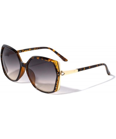Butterfly Rhinestone Geometric Butterfly Fashion Sunglasses - Brown - C5196MRZ3L6 $27.26