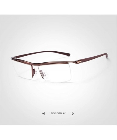 Square Men Women Elegant Office Flat Sunglasses with Square Frame for Daily Working Studying - Brown - C918YLHZ9IN $9.79