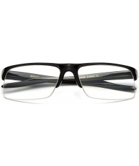 Oversized Newbee Fashion-"Slim Rivera" Half Frame Spring Temple Reading Glasses - Black - CJ127DQ4Z5B $20.20