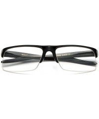 Oversized Newbee Fashion-"Slim Rivera" Half Frame Spring Temple Reading Glasses - Black - CJ127DQ4Z5B $9.18