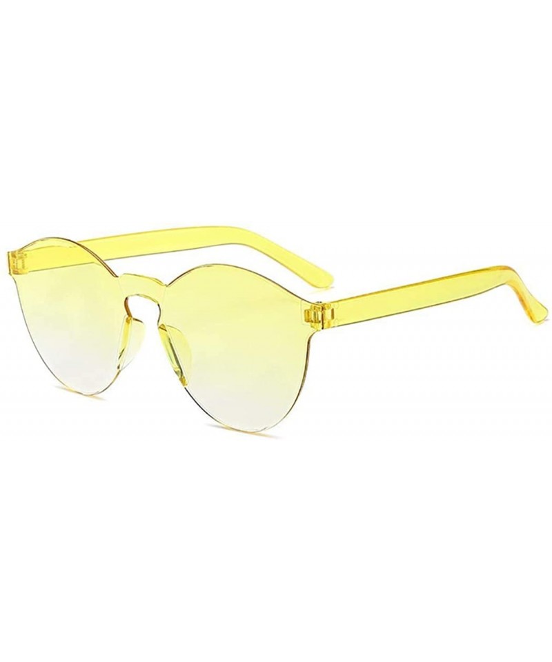 Round Unisex Fashion Candy Colors Round Outdoor Sunglasses Sunglasses - Yellow - CO190L2E8LX $17.35