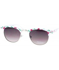 Round Womens Cutie Fruit Print Half Horn Rim Sunglasses - Cherry - C111YAXL69X $10.28