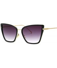 Square 2019 New Er Cateye Sunglasses Women Vintage Metal Glasses Mirror Retro Lunette De Soleil Femme UV400 - Tea - C3198AHKG...