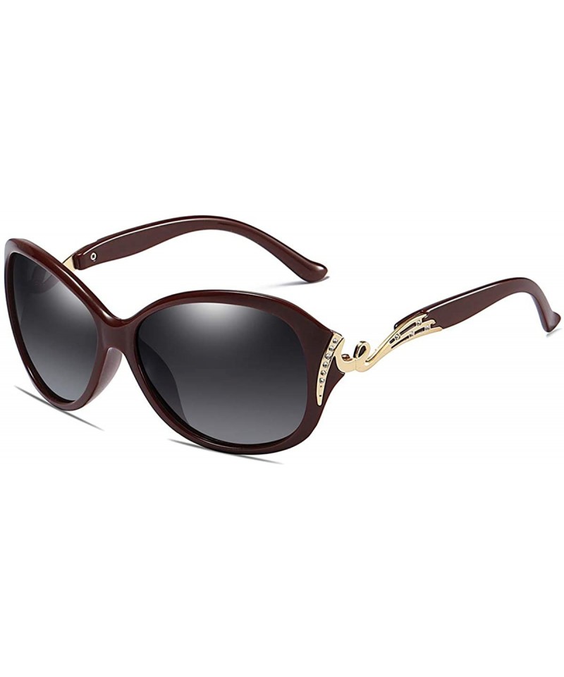 Square Polarized TAC Sunglasses for Women Vintage Big Frame Ladies Shades UV400 Sun Glasses - D - CH198NU6IAI $14.10
