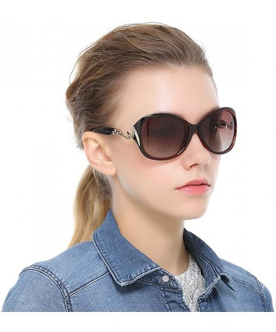 Square Polarized TAC Sunglasses for Women Vintage Big Frame Ladies Shades UV400 Sun Glasses - D - CH198NU6IAI $14.10