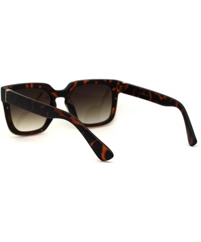 Rectangular Mens Squared Fashion Squared Rectangle Keyhole Plastic Sunglasses - Matte Tortoise Brown - CK19856M8XD $7.83