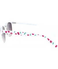 Round Womens Cutie Fruit Print Half Horn Rim Sunglasses - Cherry - C111YAXL69X $10.28