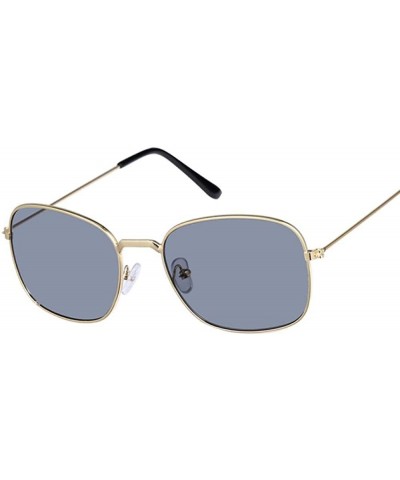 Aviator Fashion Pink Round Sunglasses Women Brand Designer Luxury Sun Glasses Gold Blue - Gold Gray - C018YZTTX38 $17.05