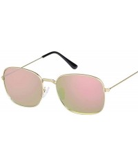 Aviator Fashion Pink Round Sunglasses Women Brand Designer Luxury Sun Glasses Gold Blue - Gold Gray - C018YZTTX38 $10.10