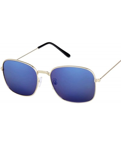 Aviator Fashion Pink Round Sunglasses Women Brand Designer Luxury Sun Glasses Gold Blue - Gold Gray - C018YZTTX38 $10.10