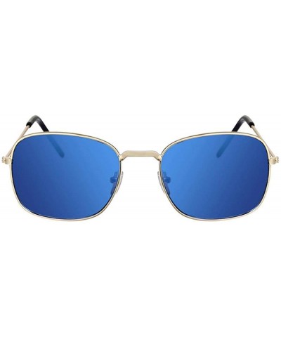 Aviator Fashion Pink Round Sunglasses Women Brand Designer Luxury Sun Glasses Gold Blue - Gold Gray - C018YZTTX38 $10.10