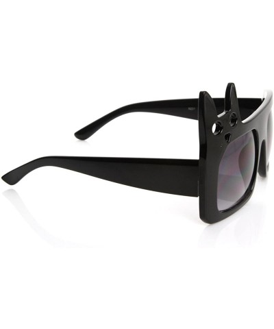 Oversized Luxe Inspired Fashion Kitty Cat Head Large Square Oversized Sunglasses - Black - C8119FMD9JF $13.48