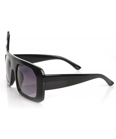 Oversized Luxe Inspired Fashion Kitty Cat Head Large Square Oversized Sunglasses - Black - C8119FMD9JF $13.48