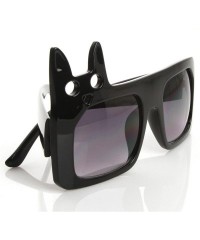 Oversized Luxe Inspired Fashion Kitty Cat Head Large Square Oversized Sunglasses - Black - C8119FMD9JF $13.48