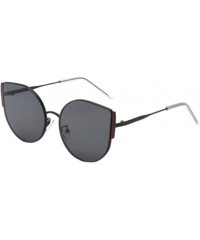 Semi-rimless Vintage Sunglasses Irregular Fashion Polarized Sunglasses Semi-Rimless Frame - Red - C9190NCHSGU $9.13