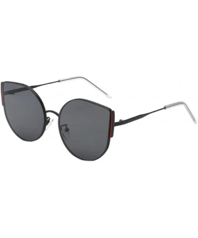 Semi-rimless Vintage Sunglasses Irregular Fashion Polarized Sunglasses Semi-Rimless Frame - Red - C9190NCHSGU $15.14