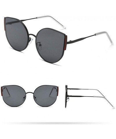 Semi-rimless Vintage Sunglasses Irregular Fashion Polarized Sunglasses Semi-Rimless Frame - Red - C9190NCHSGU $15.76