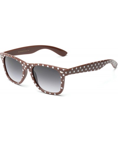 Sport Polka Dot Retro Fashion Sunglasses - 100% UV400 - Brown Caramel - CS195HD8Z6I $21.32
