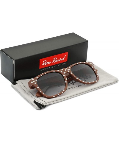 Sport Polka Dot Retro Fashion Sunglasses - 100% UV400 - Brown Caramel - CS195HD8Z6I $11.52