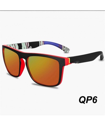 Square Square Sunglasses Men Polarized Sun Glasses Retro Vintage Goggles Women Driving Eyewear - Qp6 - CC194OM9UIQ $46.24