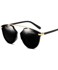 Cat Eye Women's Sunglasses Fashion Diamond Sunglasses Cat Eye Frame Personality Sunglasses - Black - CO18T7G46W9 $37.57