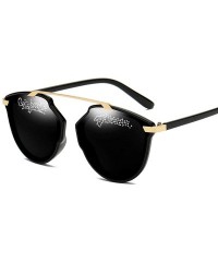 Cat Eye Women's Sunglasses Fashion Diamond Sunglasses Cat Eye Frame Personality Sunglasses - Black - CO18T7G46W9 $18.01