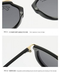 Cat Eye Women's Sunglasses Fashion Diamond Sunglasses Cat Eye Frame Personality Sunglasses - Black - CO18T7G46W9 $37.57