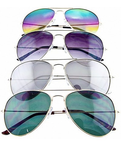 Aviator Aviator Frame Sunglasses- Dark Lens/Silver Frame - CQ12O5EFU3R $18.83