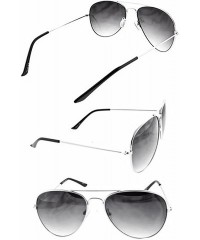 Aviator Aviator Frame Sunglasses- Dark Lens/Silver Frame - CQ12O5EFU3R $8.67