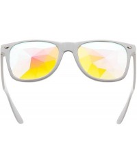 Sport Kaleidoscope Glasses - Rainbow Rave Prism Diffraction Crystal Lens Sunglasses Goggles - Yellow+white - CA18H4W2LHY $17.73