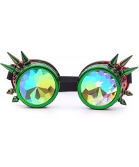 Goggle Spiked Goggles with Steampunk Kaleidoscope Lenses Rave Cosplay Colorful - Green Red - CF18HLTUNC7 $9.21