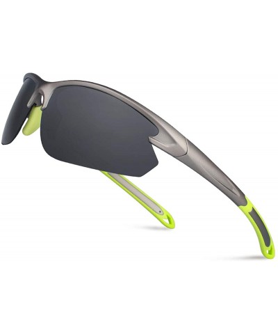 Semi-rimless Polarized Sunglasses Superlight Glasses Distortion - C5 Dark Grey/Light Flash Grey - CU18GMWI8TD $18.58