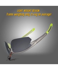 Semi-rimless Polarized Sunglasses Superlight Glasses Distortion - C5 Dark Grey/Light Flash Grey - CU18GMWI8TD $18.58