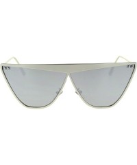 Cat Eye Womens Metal Rim Flat Top Cat Eye Retro Goth Sunglasses - Silver Silver Mirror - CS18TYK686T $13.48
