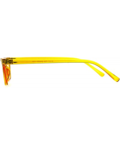 Rectangular Womens Retro Vintage Narrow Cat Eye Plastic Gothic Sunglasses - All Yellow - CA18CC76XLR $11.95