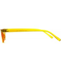 Rectangular Womens Retro Vintage Narrow Cat Eye Plastic Gothic Sunglasses - All Yellow - CA18CC76XLR $11.95