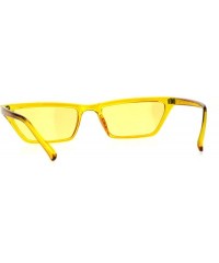 Rectangular Womens Retro Vintage Narrow Cat Eye Plastic Gothic Sunglasses - All Yellow - CA18CC76XLR $11.95